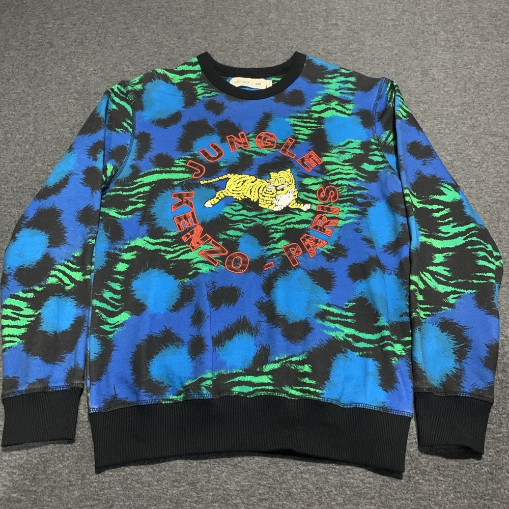 Kenzo x H&M Jungle Paris Sweatshirt Tiger Multicolor Y2K Men's Size S